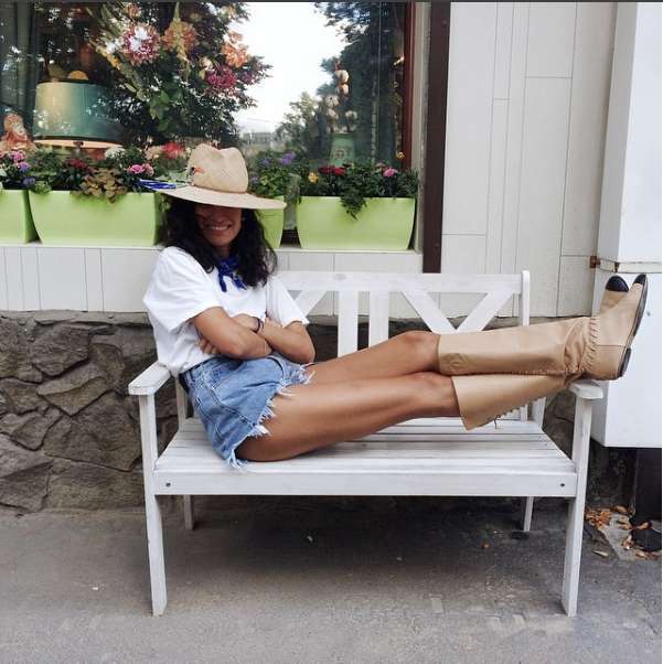 See Elena Moussa in Bikini, Bare body and Sexy Feet; Greg Gutfeld's